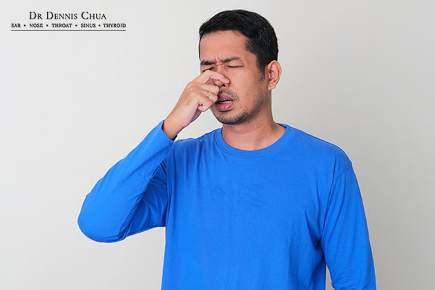 Person With Nasal Congestion Due To Snoring