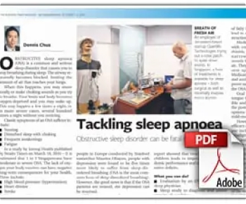 Article on Tackling Sleep Apnea published in Singapore's Business Times